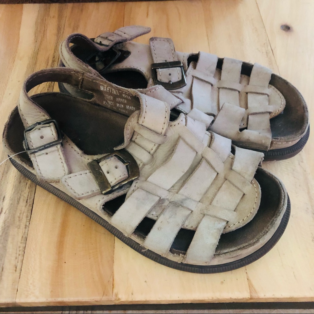 Vintage Beaver Creek Doc Martin Style Shoes Sandal Platform White Leather 8